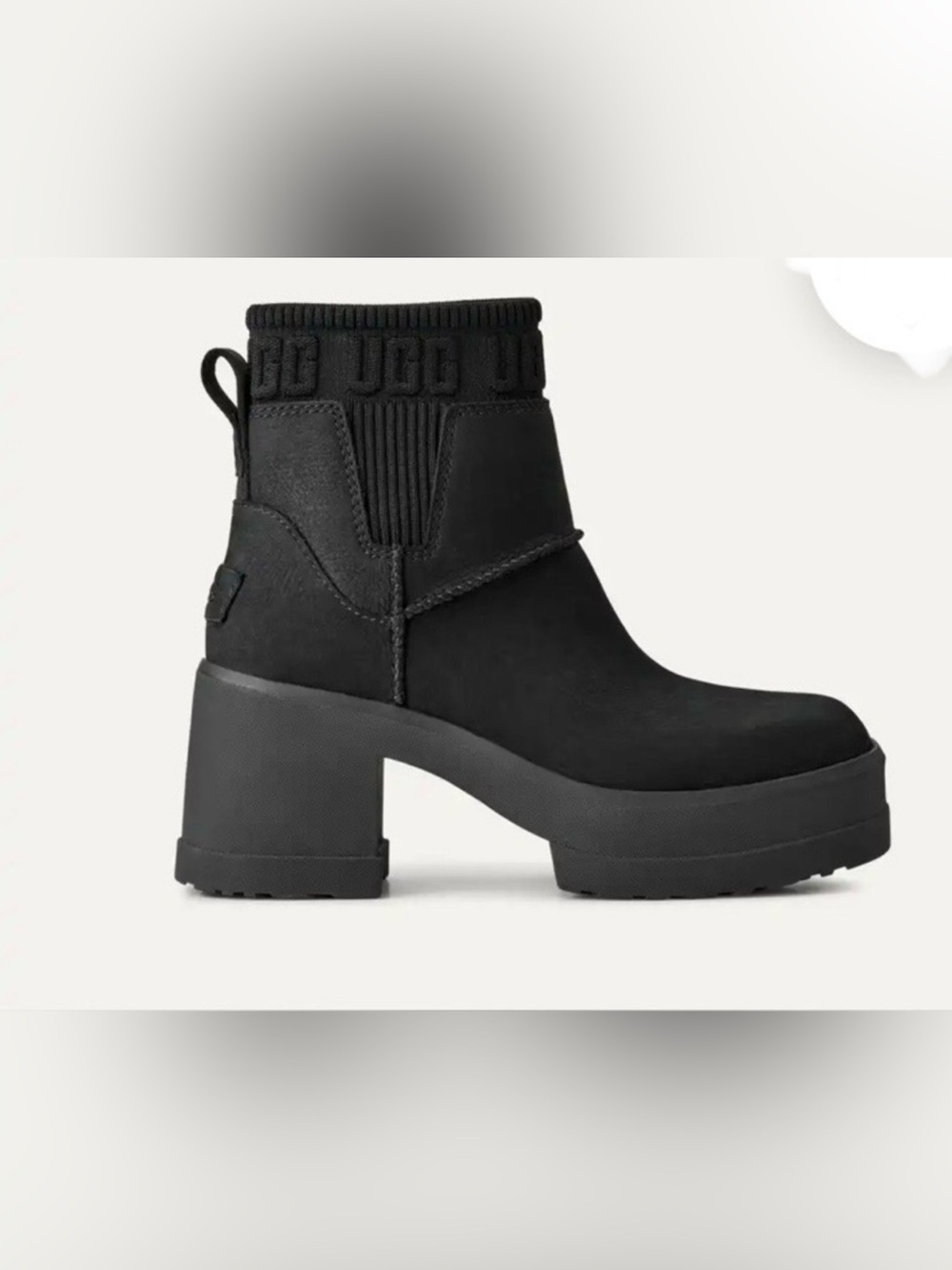 UGG Moxy Chelsea Boots Womens 6.5 Black  Platform Block Heel